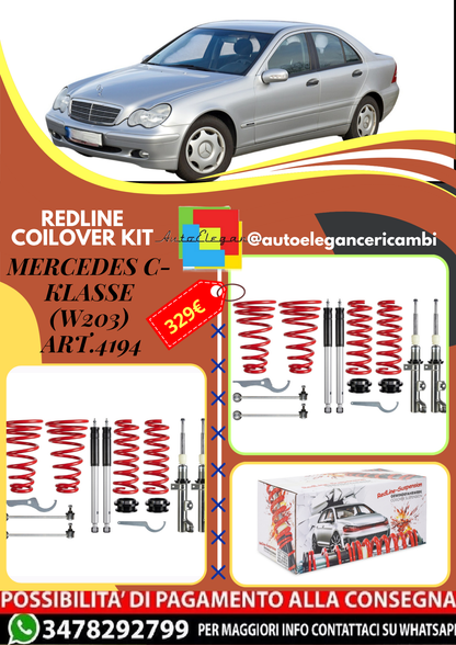 🎀Art.4194 Kit assetto sportivo Redline adatto per Mercedes C- Klasse (W203) 🎀