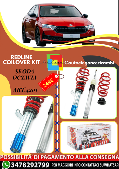 🎀Art.4201 Redline Kit assetto sportivo adatto per Skoda Octavia/ Kombi 1Z 🎀