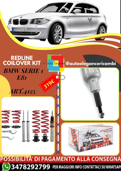 🎀Art.4125 Kit assetto sportivo a ghiera Redline adatto per BMW serie 1 E81🎀