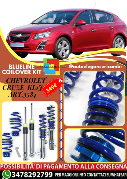 🎀Art.3584 Kit coilover sportivo BlueLine adatto per Chevrolet Cruze tipo KL1J🎀