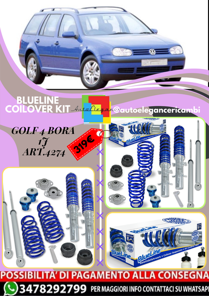 🎀Art.4274 Kit assetto sportivo BlueLine+ set Domcap adatto per Golf 4 Bora 1J🎀