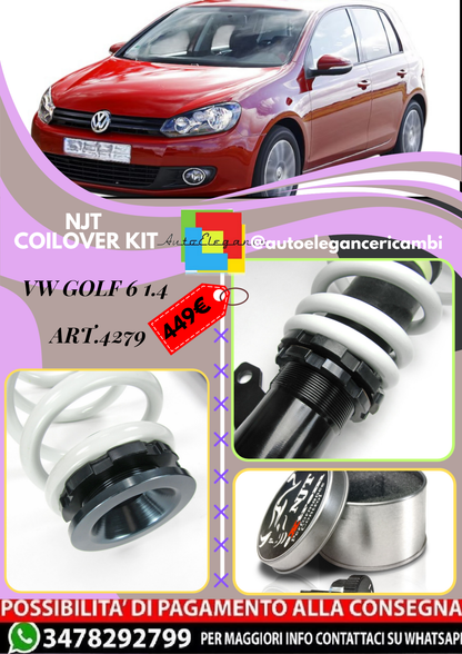 🎀Art.4279 Kit assetto sportivo NJT eXtreme Coilvoer adatto per VW Golf 6 1.4🎀