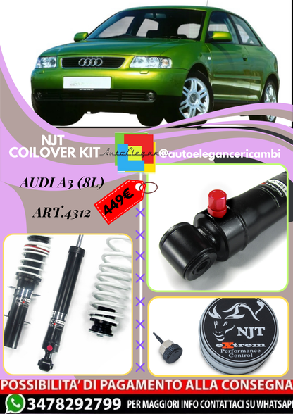 🎀Art.4312 Kit assetto sportivo NJT extrem adatto per Audi A3 (8L) anno 96-02🎀