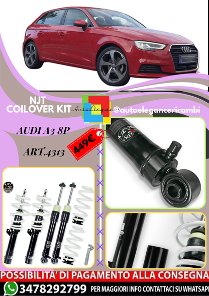 🎀Art.4313 Kit assetto sportivo NJT eXtrem adatto per Audi A3 8P 1.4TFSi🎀