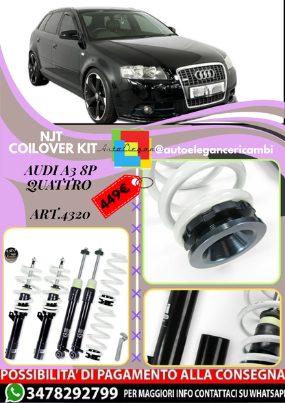 🎀Art.4320 Kit assetto sportivo NJT eXtrem adatto per Audi A3 8P Quattro 🎀