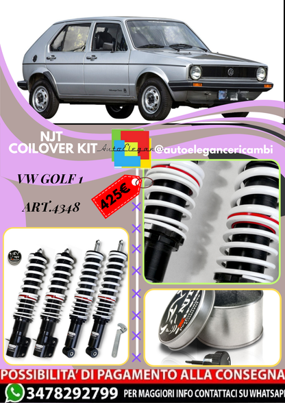 🎀Art.4348 Kit assetto sportivo NJT eXtrem adatto per VW Golf 1 anno 1974-8🎀