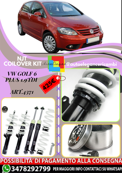 🎀Art.4371 Kit assetto sportivo NJT eXtrem adatto per VW Golf 6 Plus 1.9TDi🎀