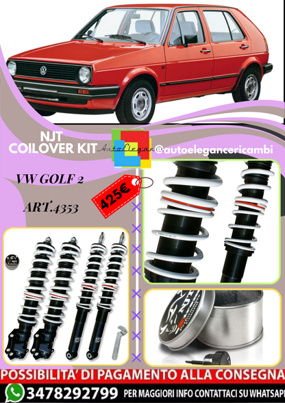 🎀Art.4353 Kit assetto sportivo a ghiera NJT eXtrem adatto per VW Golf 2  🎀