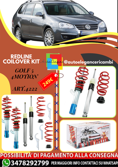 🎀Art.4222 Redline Kit assetto sportivo adatto per VW Golf 5 4Motion🎀