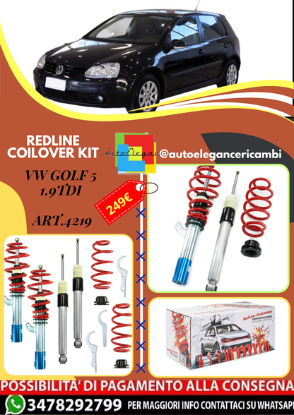🎀Art.4219 Redline Kit assetto sportivo adatto per VW Golf 5 1.9TDi🎀