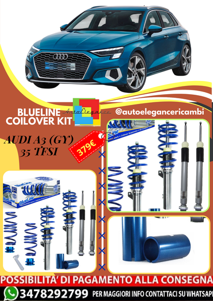 🎀Art.3307 Kit assetto sportivo  BlueLine adatto per Audi A3 (GY) 35 TFSI🎀
