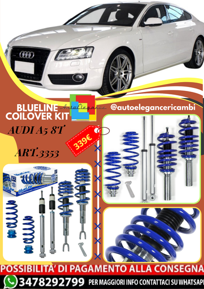 🎀Art.3453  BlueLine Kit assetto sportivo a ghiera adatto per Audi A5 8T 🎀
