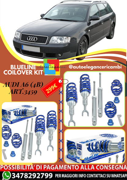 🎀Art.3459 BlueLine Kit assetto sportivo a ghiera adatto per Audi A6 (4B)🎀