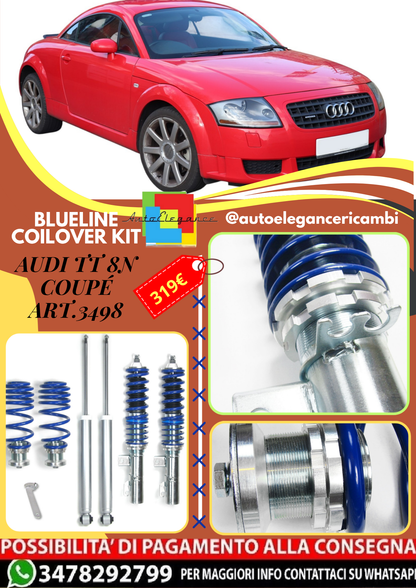 🎀Art.3498 Kit assetto sportivo a ghiera Blueline adatto per Audi TT 8N Coupé 🎀