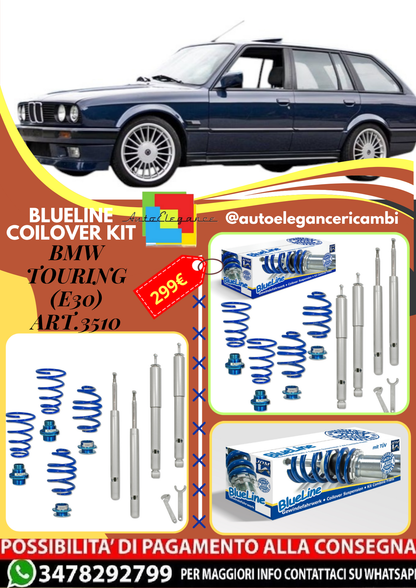 🎀Art.3510 Kit assetto sportivo a ghiera BlueLine adatto per BMW Touring (E30)🎀