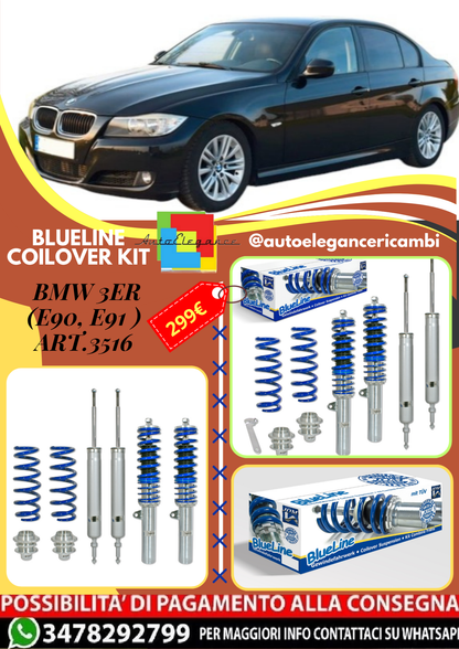 🎀Art.3516 Kit coilover sportivo BlueLine adatto per BMW 3er (E90, E91 )🎀