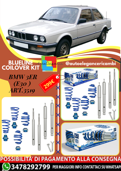 🎀Art.3519 Kit assetto sportivo  a ghiera BlueLine adatto per BMW 3er (E30)🎀