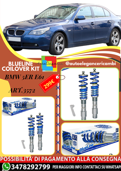 🎀Art.3572 Kit assetto sportivo a ghiera BlueLine adatto per BMW 5er E61🎀