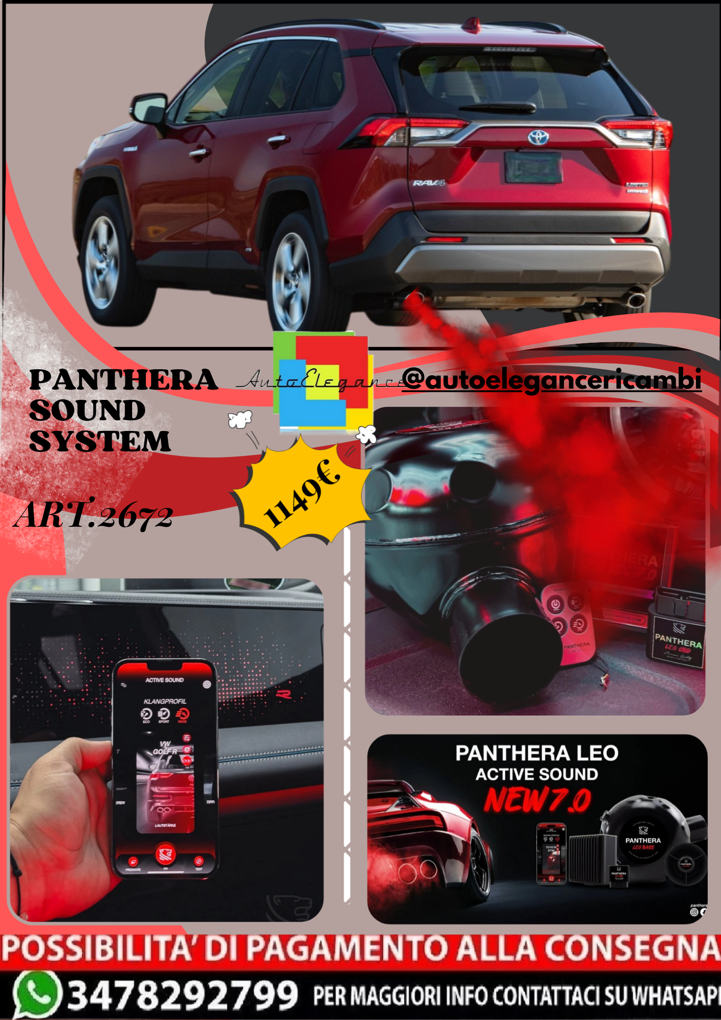 🎀ART.2672 PANTHERA SOUND SYSTEM ADATTO PER Toyota RAV4 Hybrid [EU] (2019)🎀