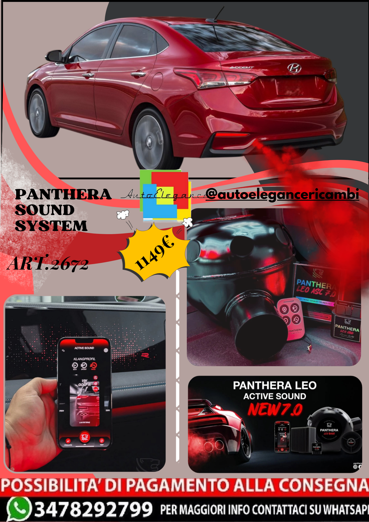 🎀ART.2672 PANTHERA SOUND SYSTEM ADATTO PER Hyundai Accent (2018)🎀