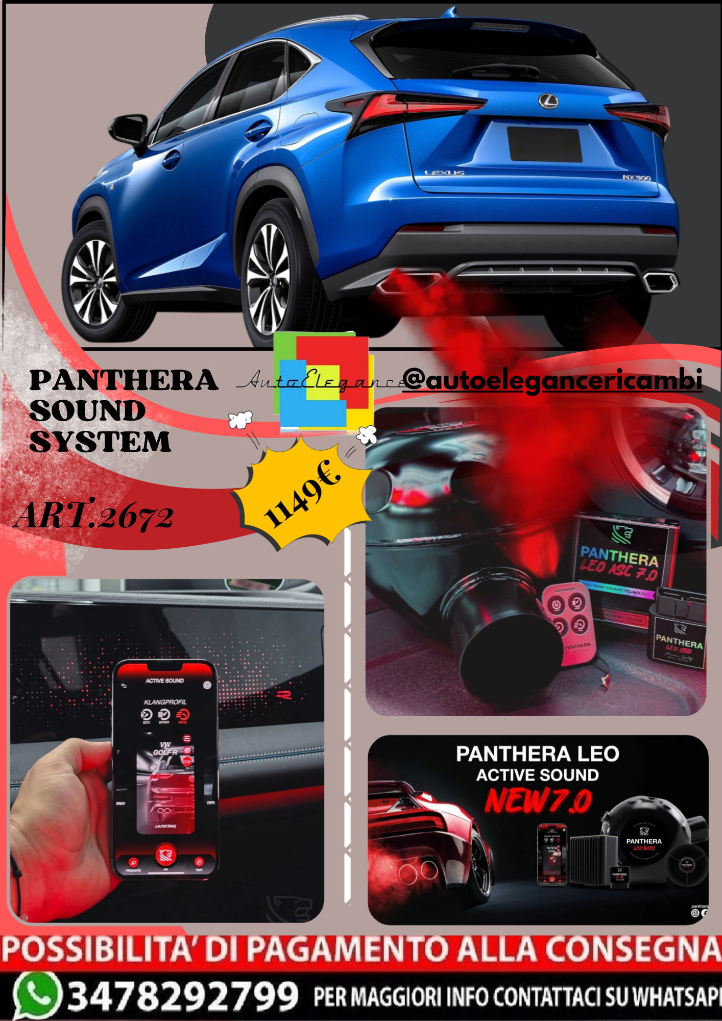 🎀ART.2672 PANTHERA SOUND SYSTEM ADATTO PER  Lexus NX (2018)🎀