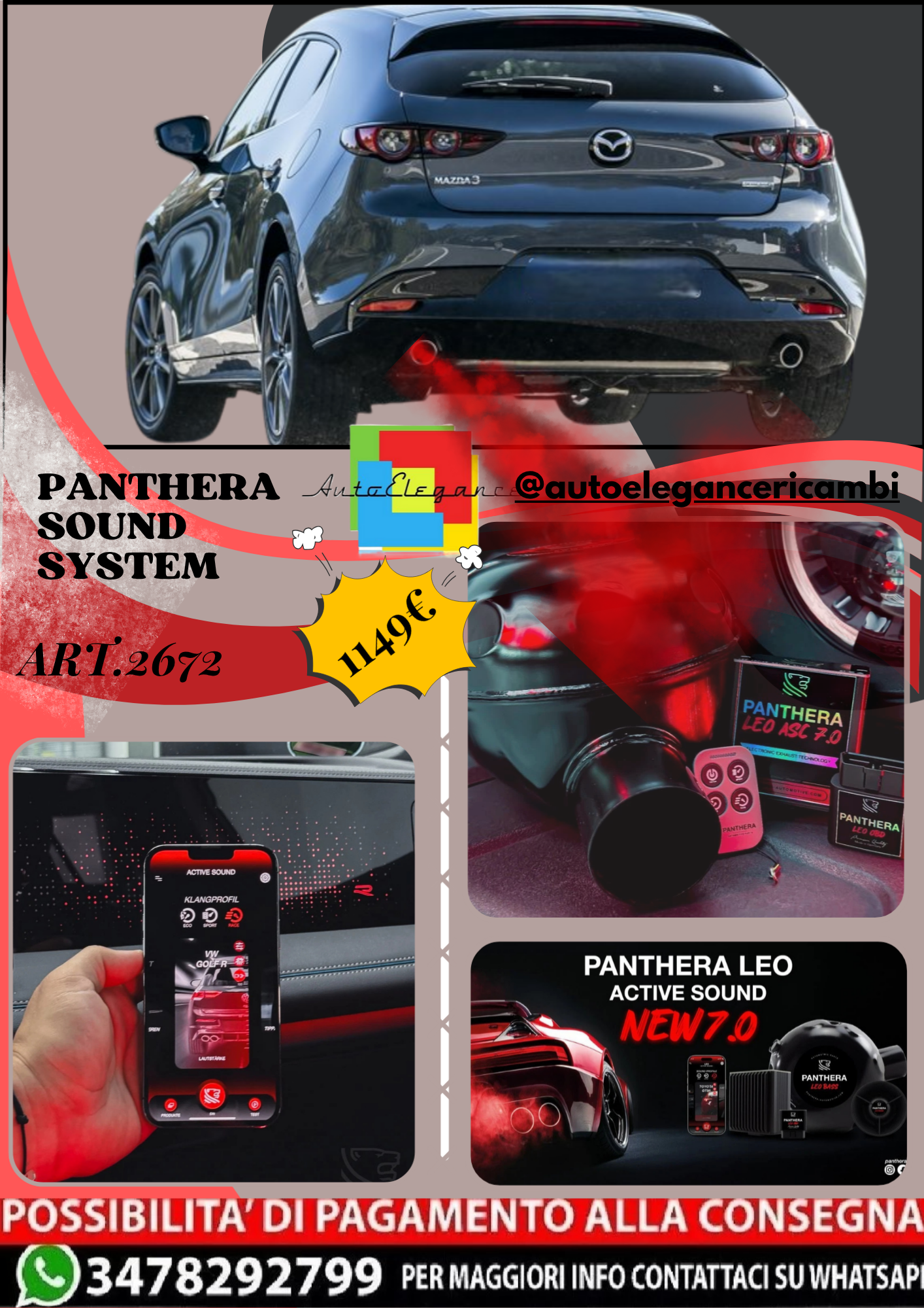 🎀ART.2672 PANTHERA SOUND SYSTEM ADATTO PER  Mazda 3 (2019)🎀