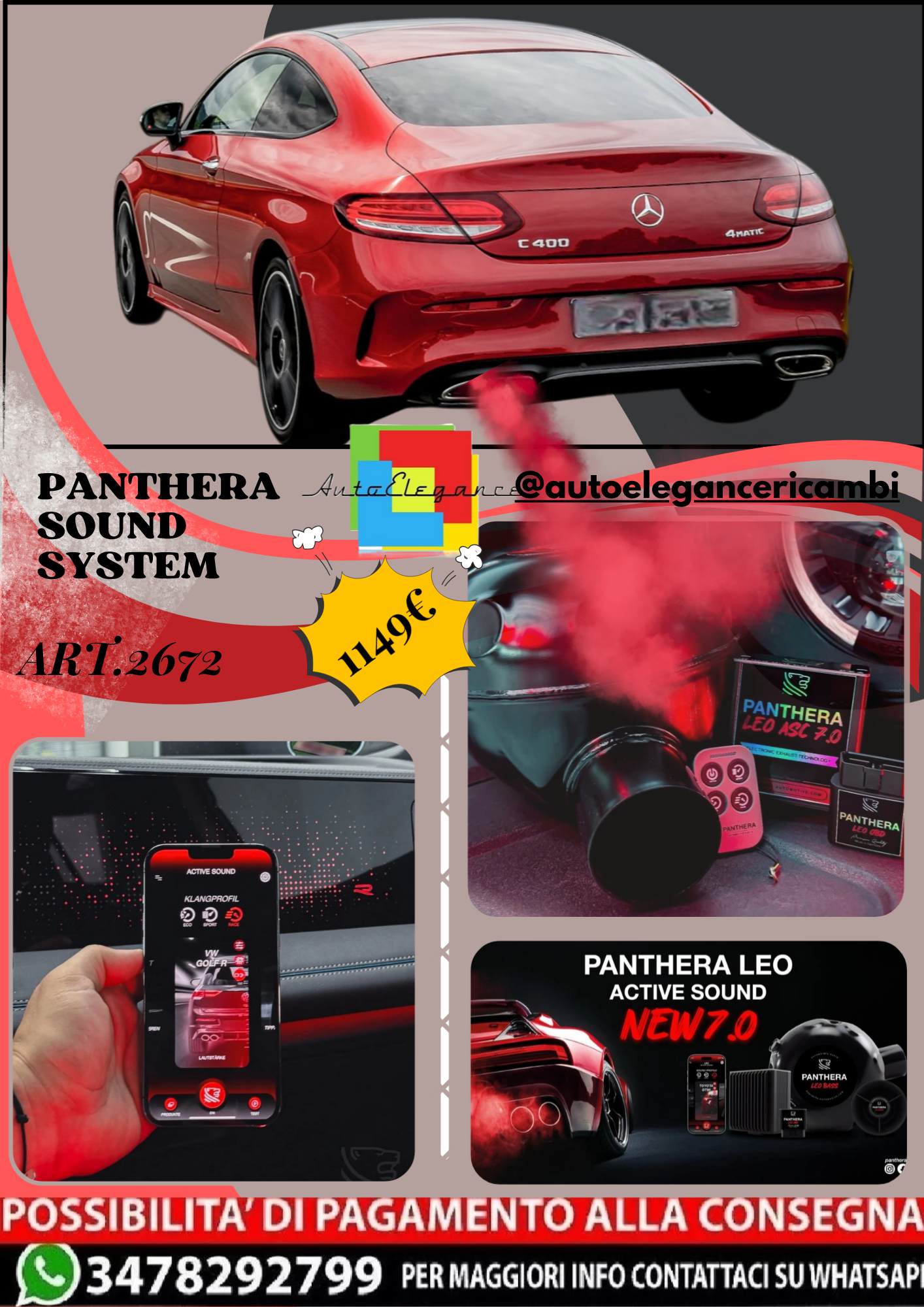 🎀ART.2672 PANTHERA SOUND SYSTEM ADATTO PER Mercedes-Benz C-Class Coupe (2019)🎀