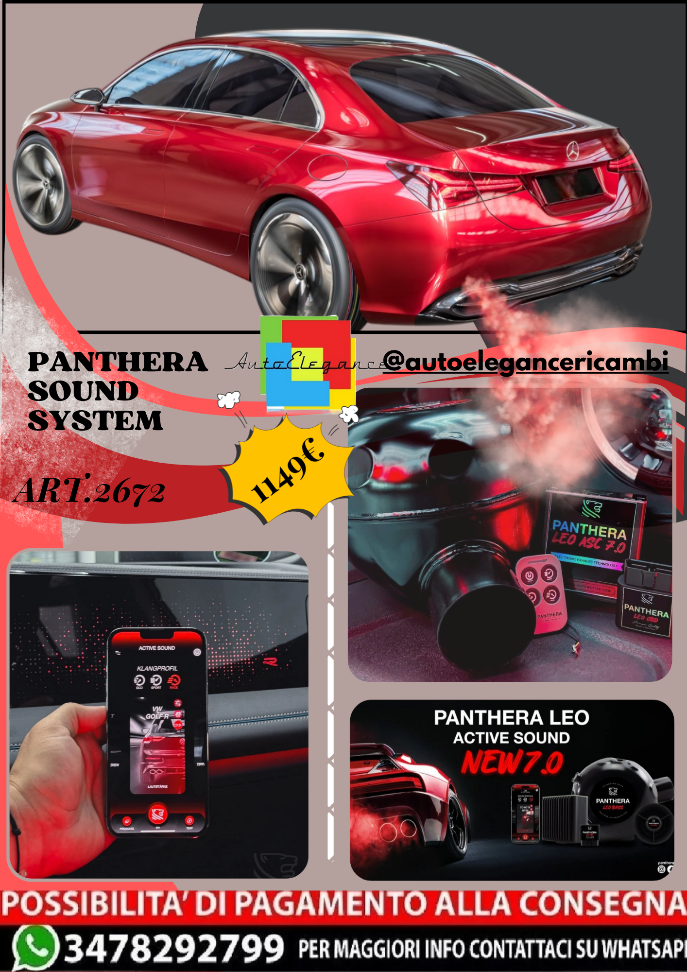 🎀ART.2672 PANTHERA SOUND SYSTEM ADATTO PER Mercedes-Benz A Sedan Concept 2017🎀