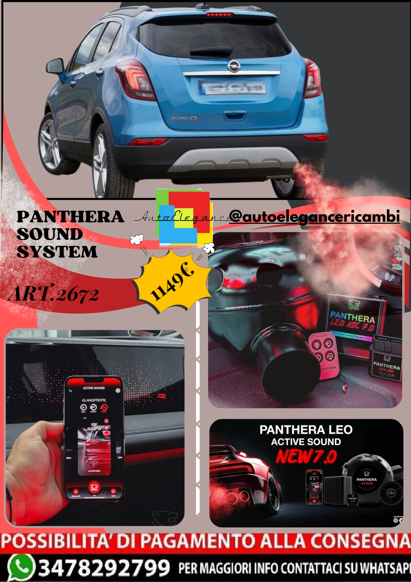 🎀ART.2672 PANTHERA SOUND SYSTEM ADATTO PER Opel Mokka X (2017)🎀