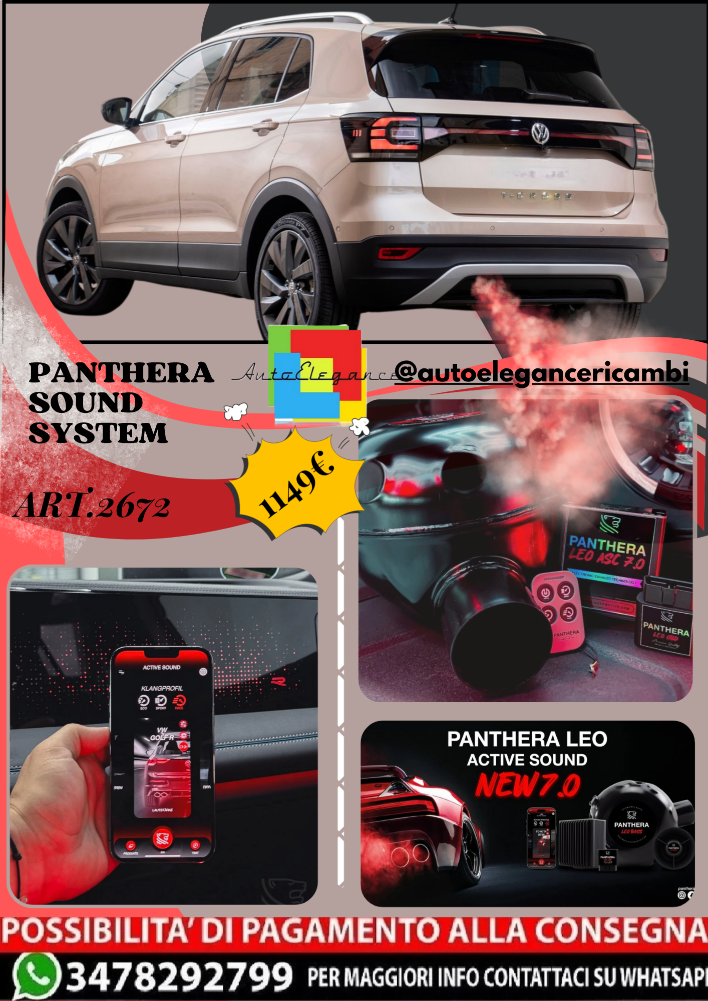 🎀ART.2672 PANTHERA SOUND SYSTEM ADATTO PER Volkswagen T-Cross (2019)🎀