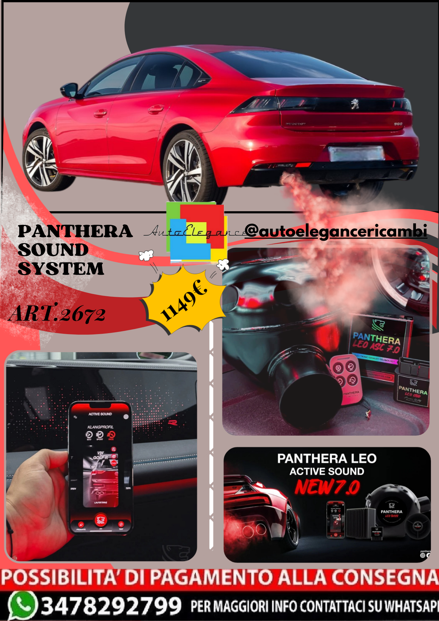 🎀ART.2672 PANTHERA SOUND SYSTEM ADATTO PER Peugeot 508 (2019)🎀