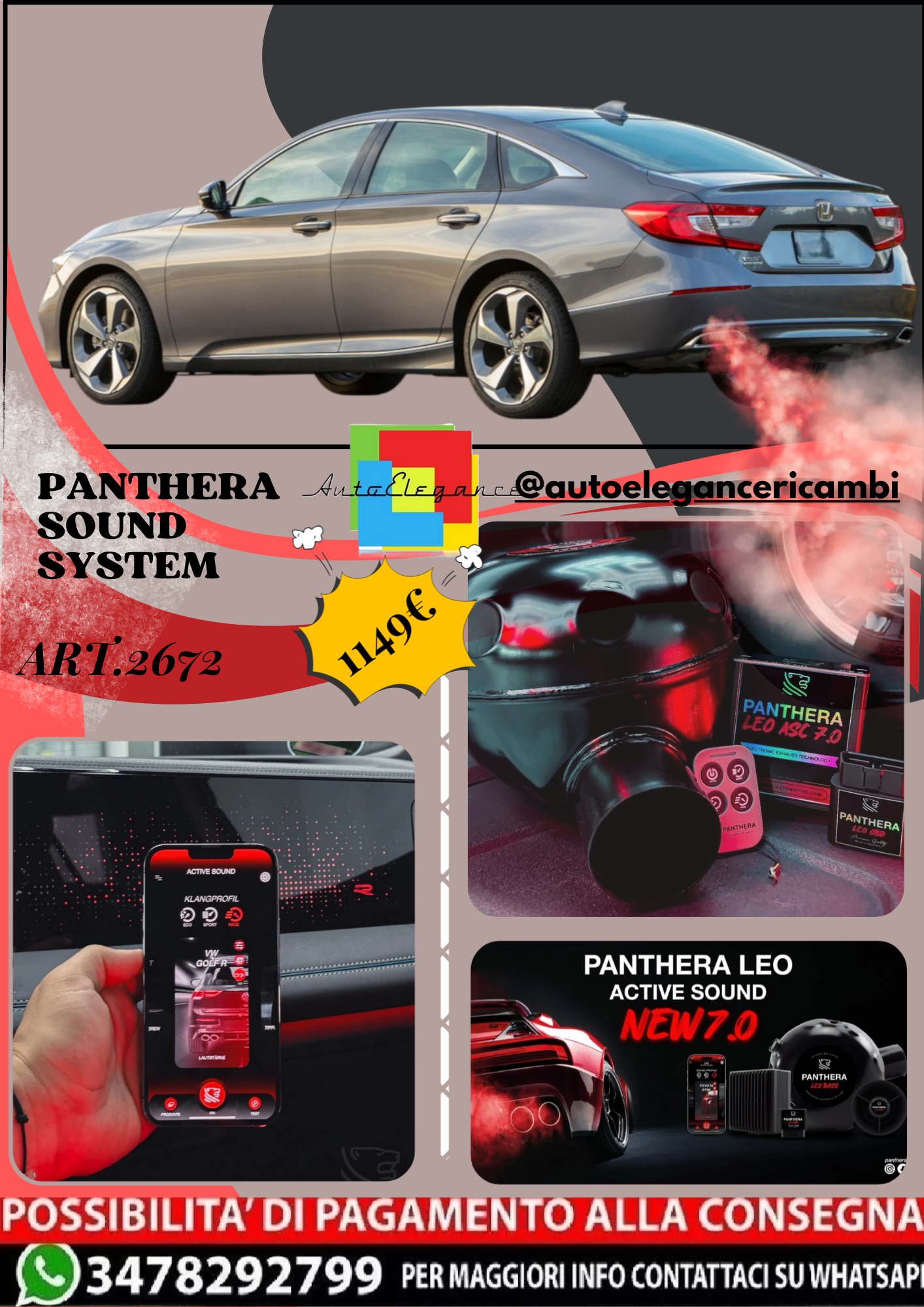 🎀ART.2672 PANTHERA SOUND SYSTEM ADATTO PER Honda Accord (2018)🎀