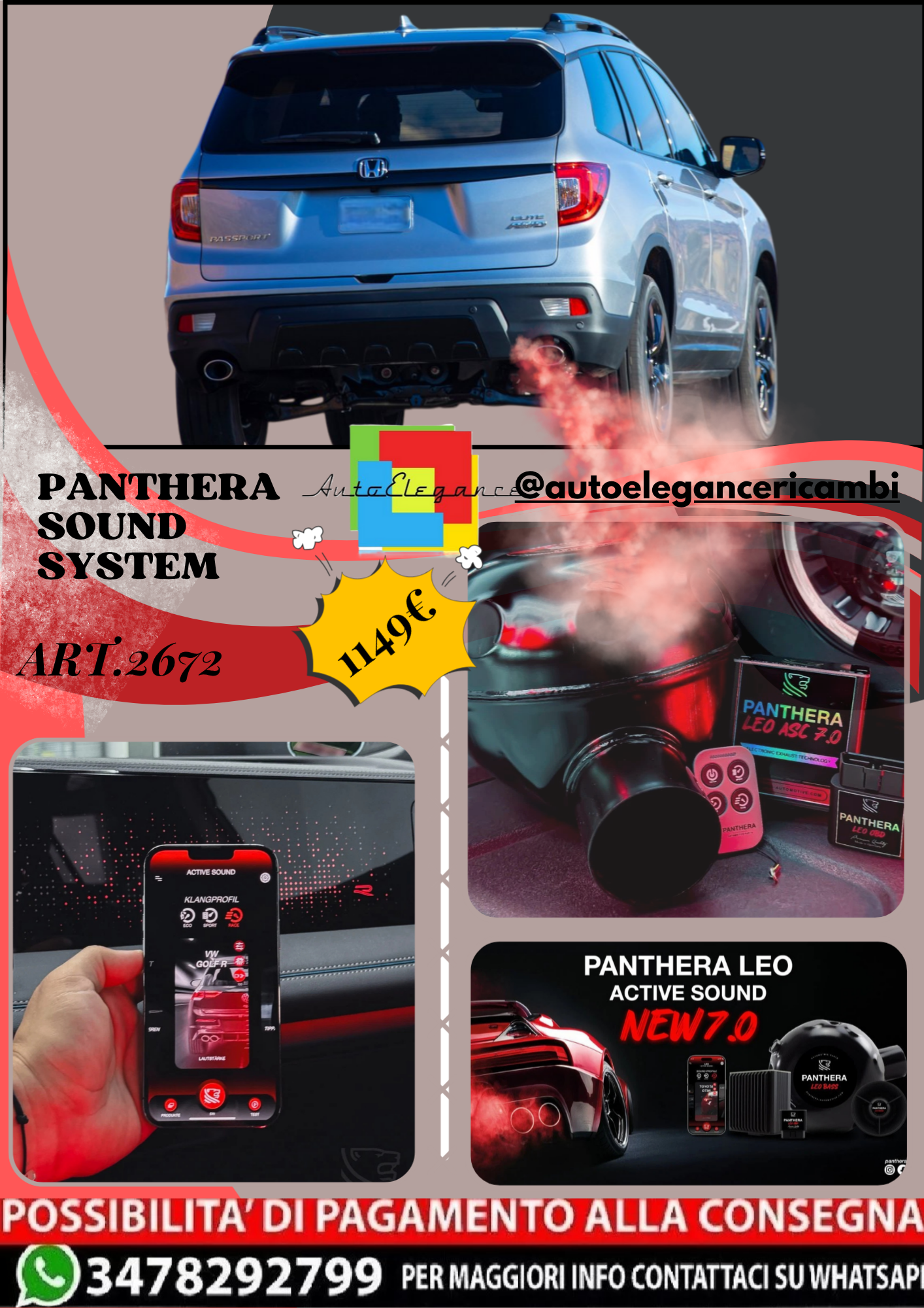 🎀ART.2672 PANTHERA SOUND SYSTEM ADATTO PER Honda Passport (2019)🎀
