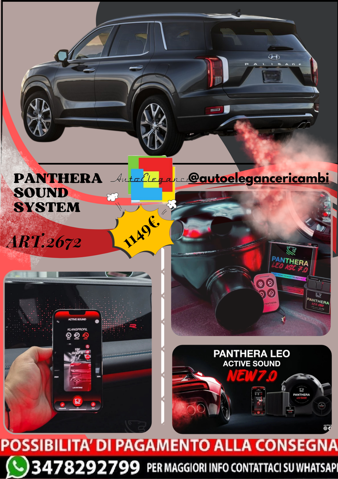 🎀ART.2672 PANTHERA SOUND SYSTEM ADATTO PER Hyundai Palisade (2020)🎀