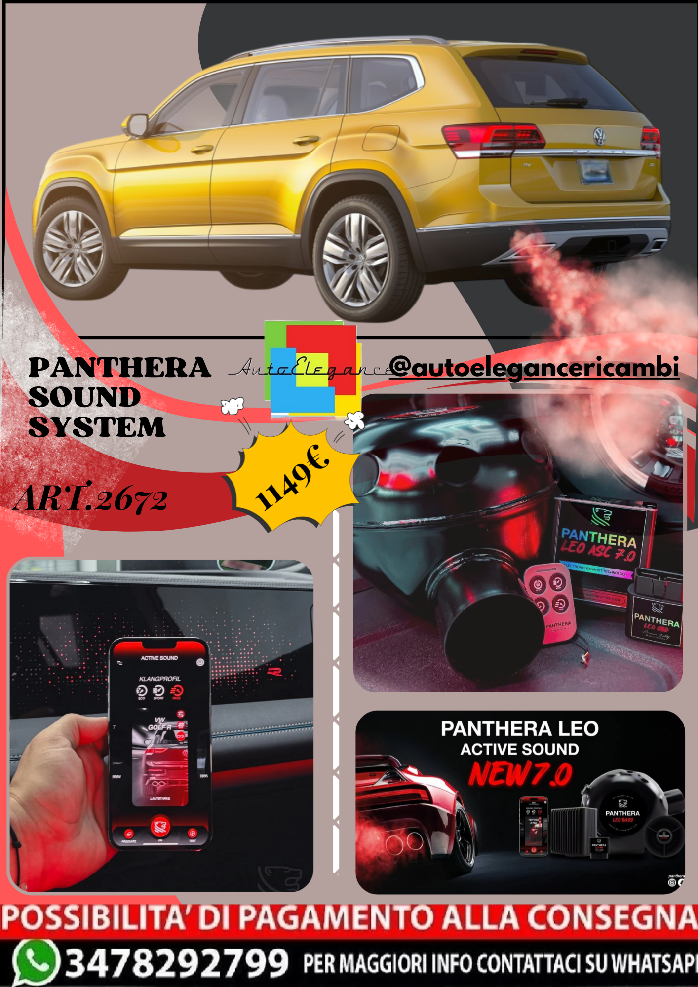 🎀ART.2672 PANTHERA SOUND SYSTEM ADATTO PER Volkswagen Atlas (2018)🎀