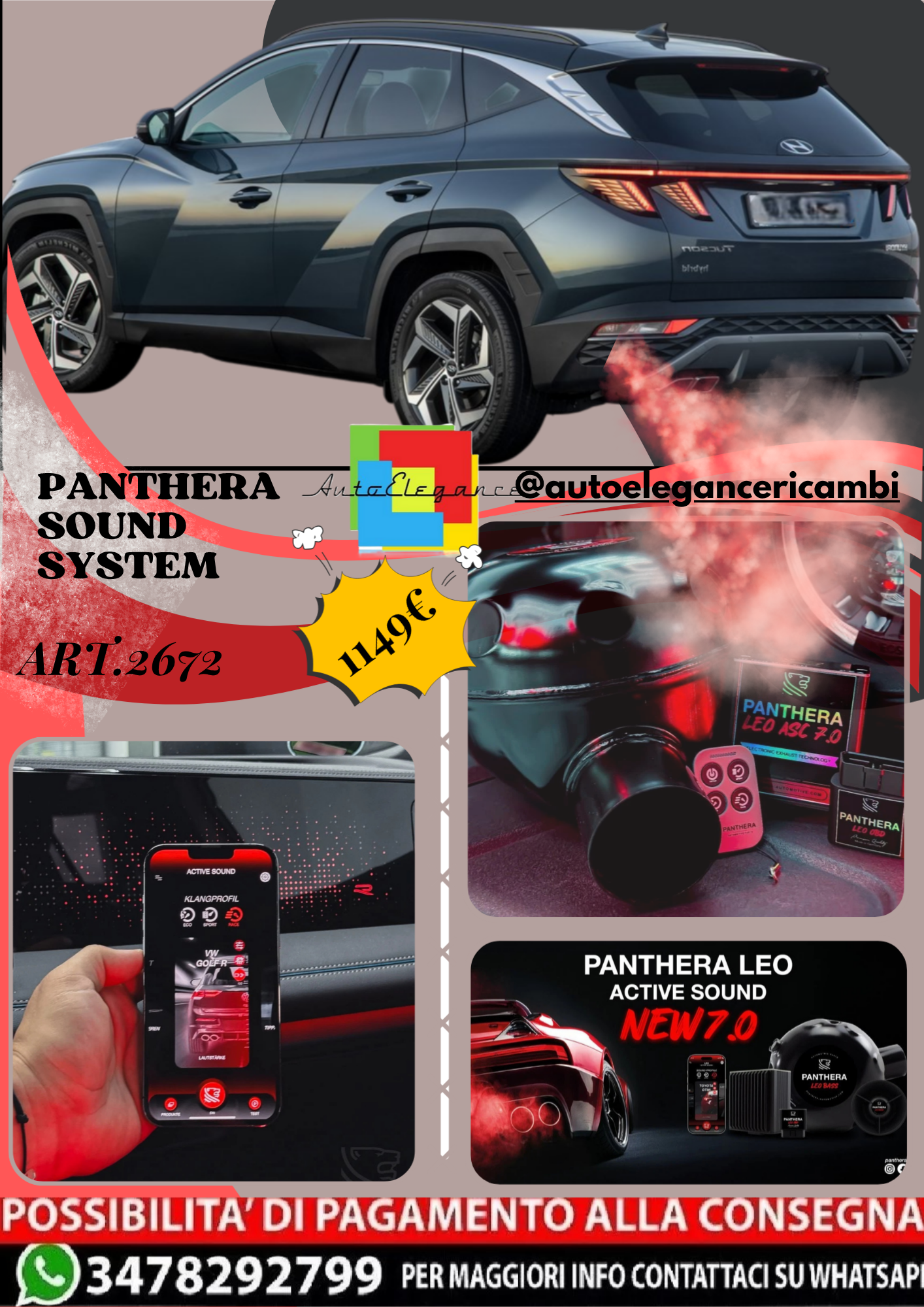 🎀ART.2672 PANTHERA SOUND SYSTEM ADATTO PER Hyundai Tucson (2021)🎀