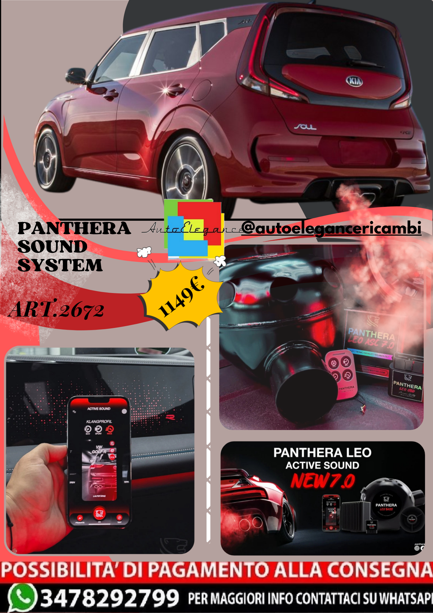 🎀ART.2672 PANTHERA SOUND SYSTEM ADATTO PER Kia Soul (2020)🎀