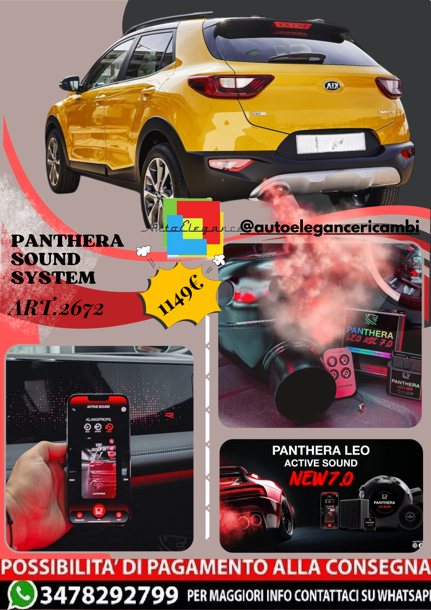 🎀ART.2672 PANTHERA SOUND SYSTEM ADATTO PER Kia Stonic (2018)🎀