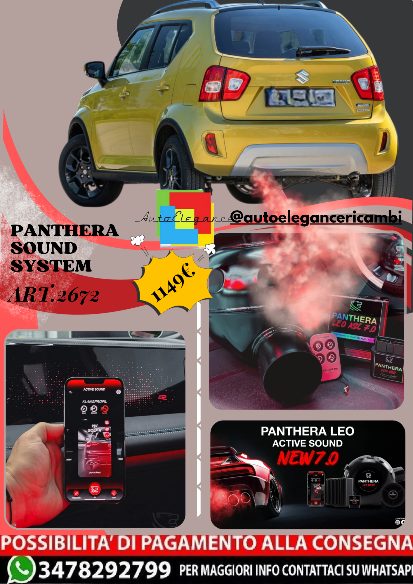 🎀ART.2672 PANTHERA SOUND SYSTEM ADATTO PER Suzuki Ignis (2020)🎀