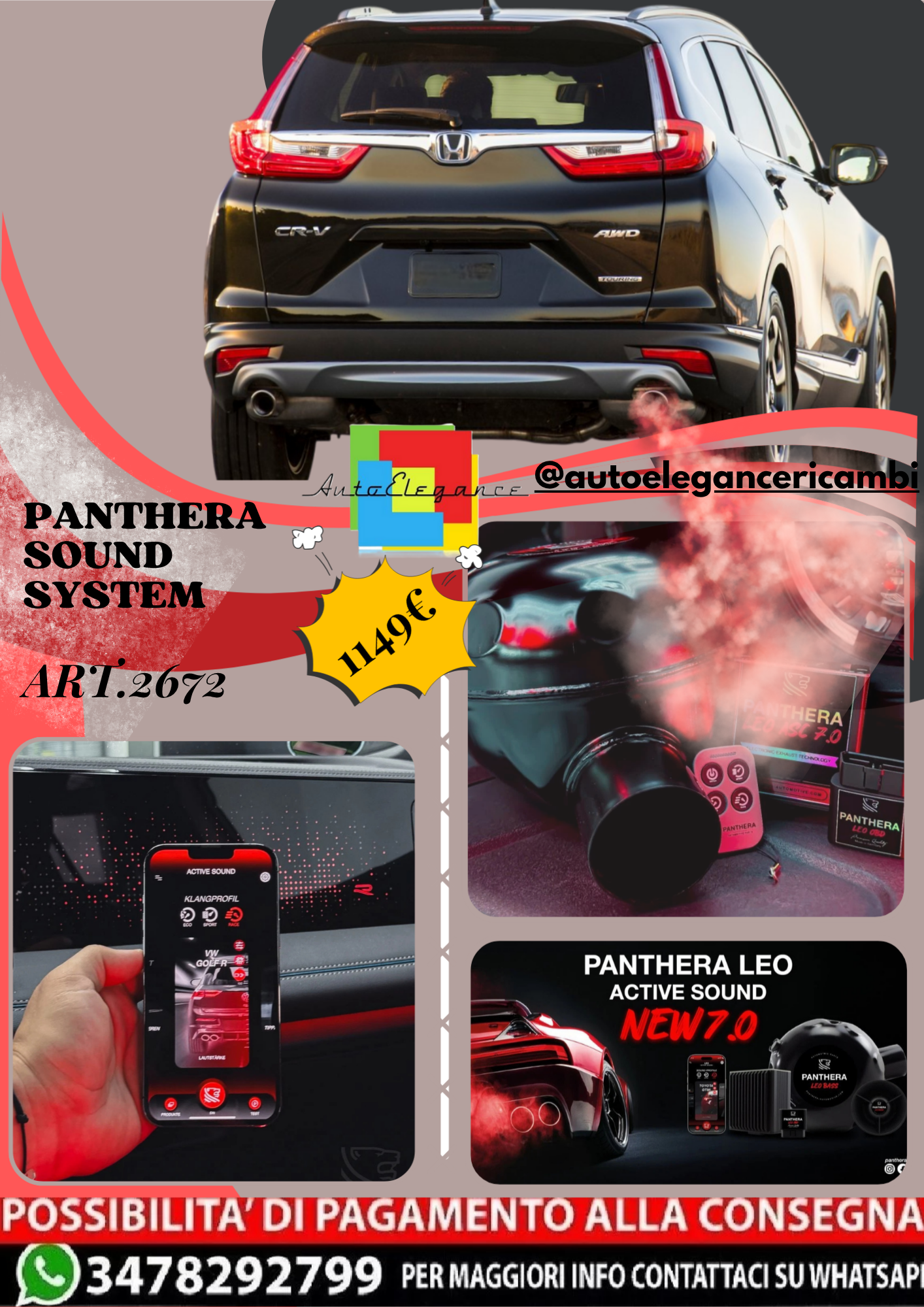 🎀ART.2672 PANTHERA SOUND SYSTEM ADATTO PER Honda CR-V (2017)🎀