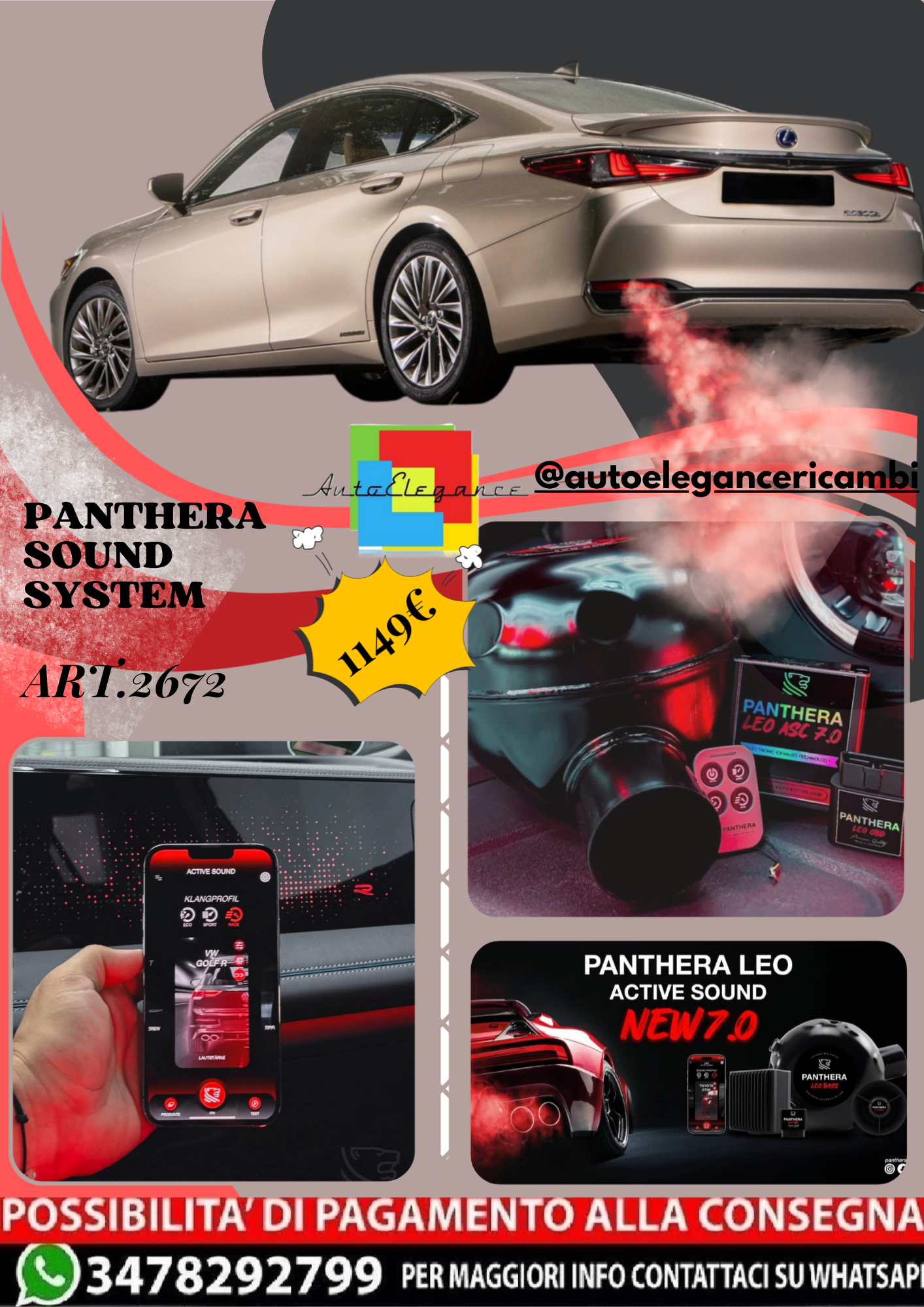 🎀ART.2672 PANTHERA SOUND SYSTEM ADATTO PER Lexus ES (2019)🎀