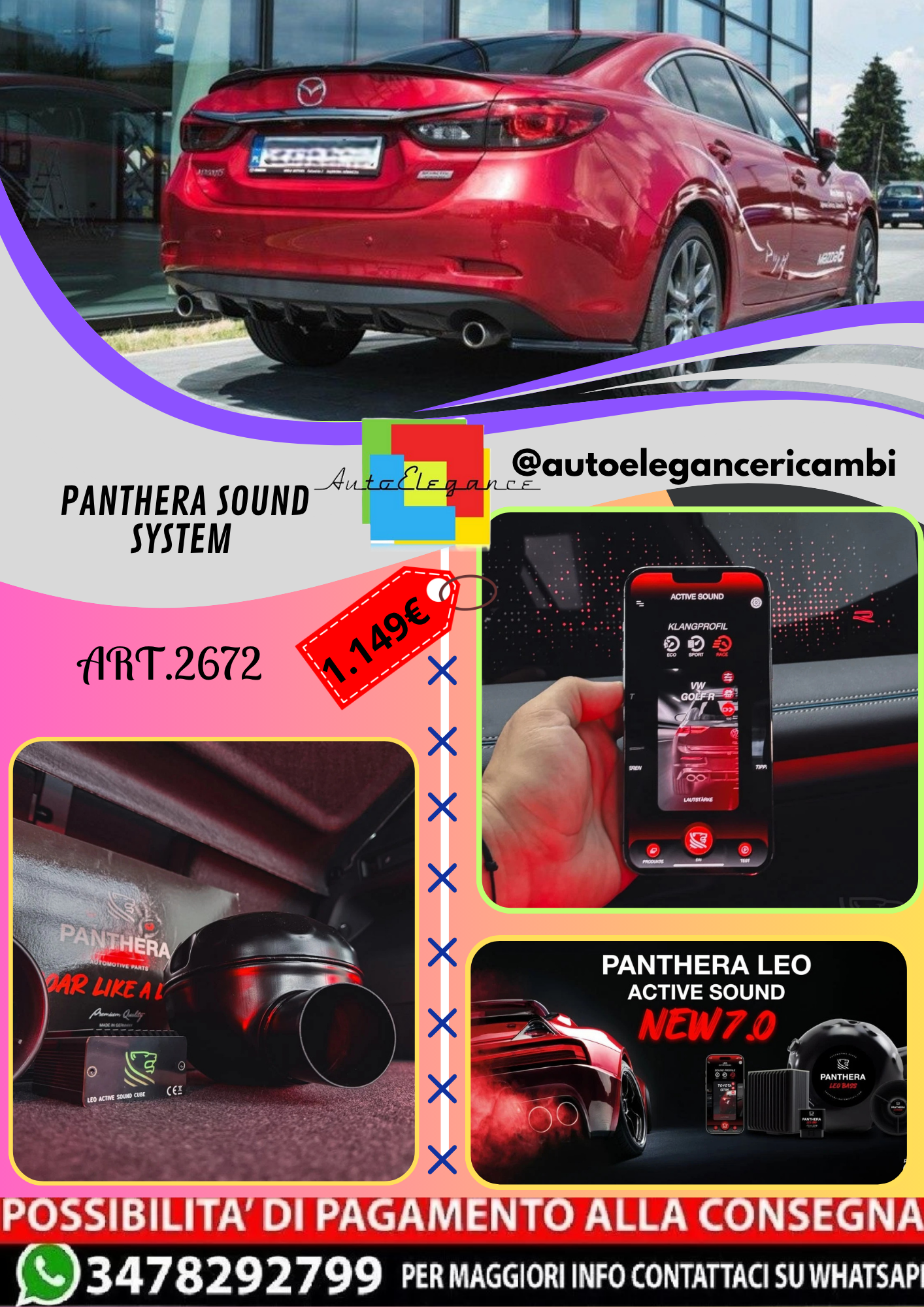 🔥ART.2672 PANTHERA SOUND SYSTEM ADATTO PER MAZDA 6 GJ (Mk3) FACELIFT🔥
