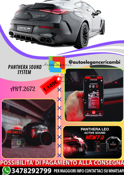 🔥ART.2672 PANTHERA SOUND SYSTEM ADATTO PER MERCEDES-AMG CLE 53 C236🔥