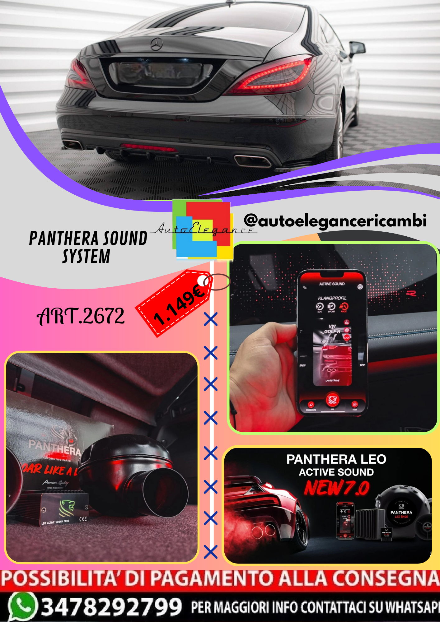 🔥ART.2672 PANTHERA SOUND SYSTEM ADATTO PER MERCEDES-BENZ CLS C218🔥