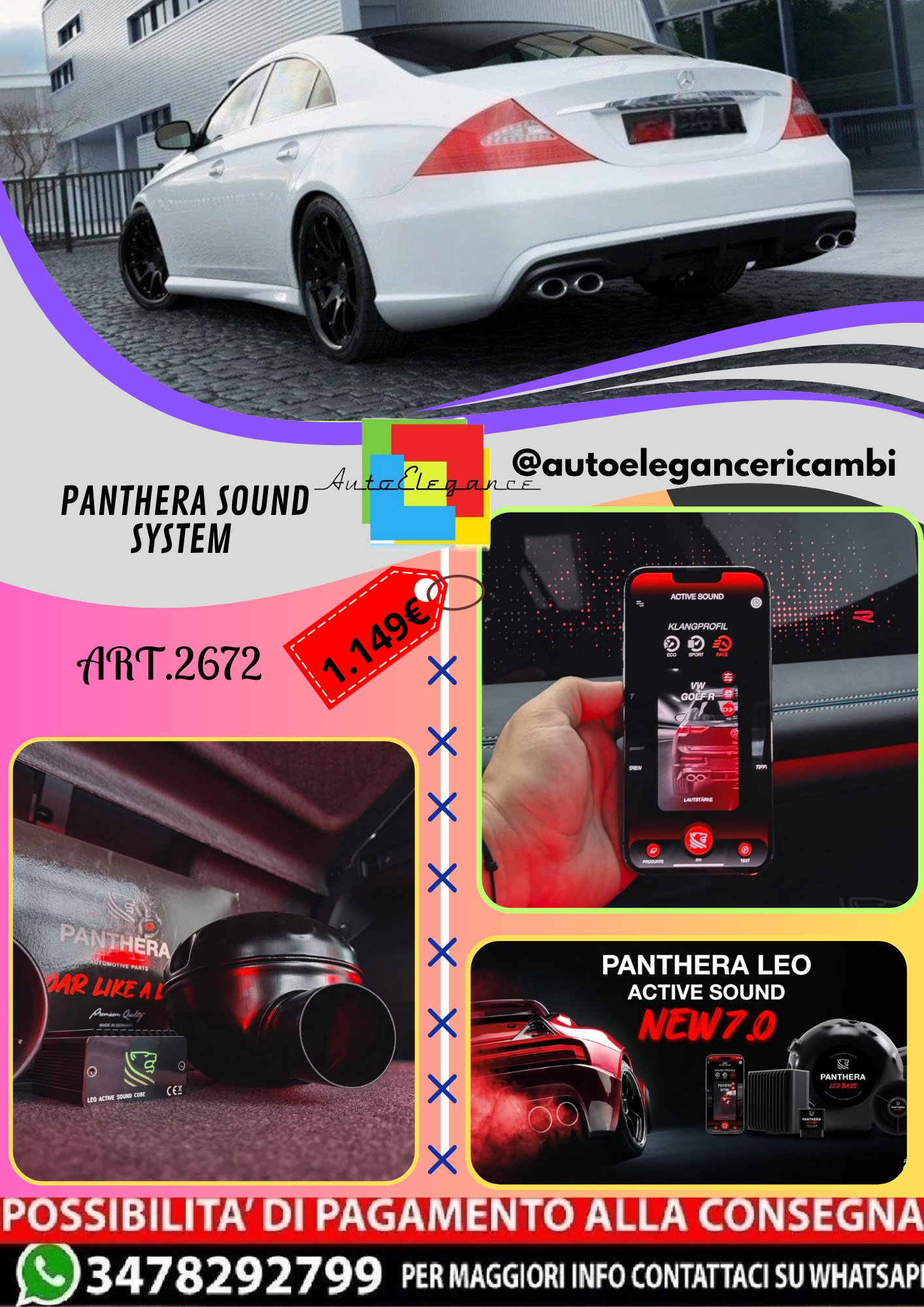 🔥ART.2672 PANTHERA SOUND SYSTEM ADATTO PER MERCEDES-BENZ CLS C219🔥