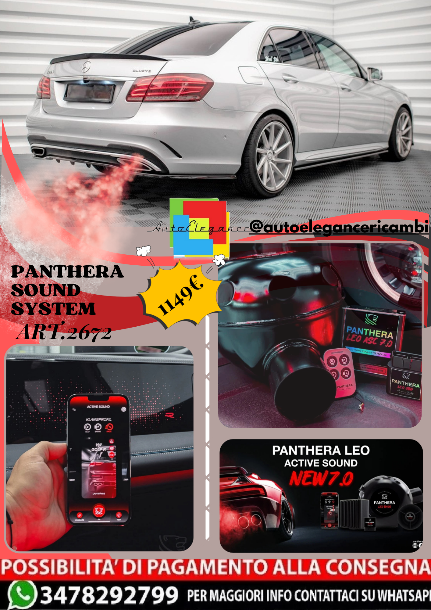 🔥ART.2672 PANTHERA SOUND SYSTEM ADATTO PER MERCEDES-BENZ E AMG-LINE SEDAN 🔥
