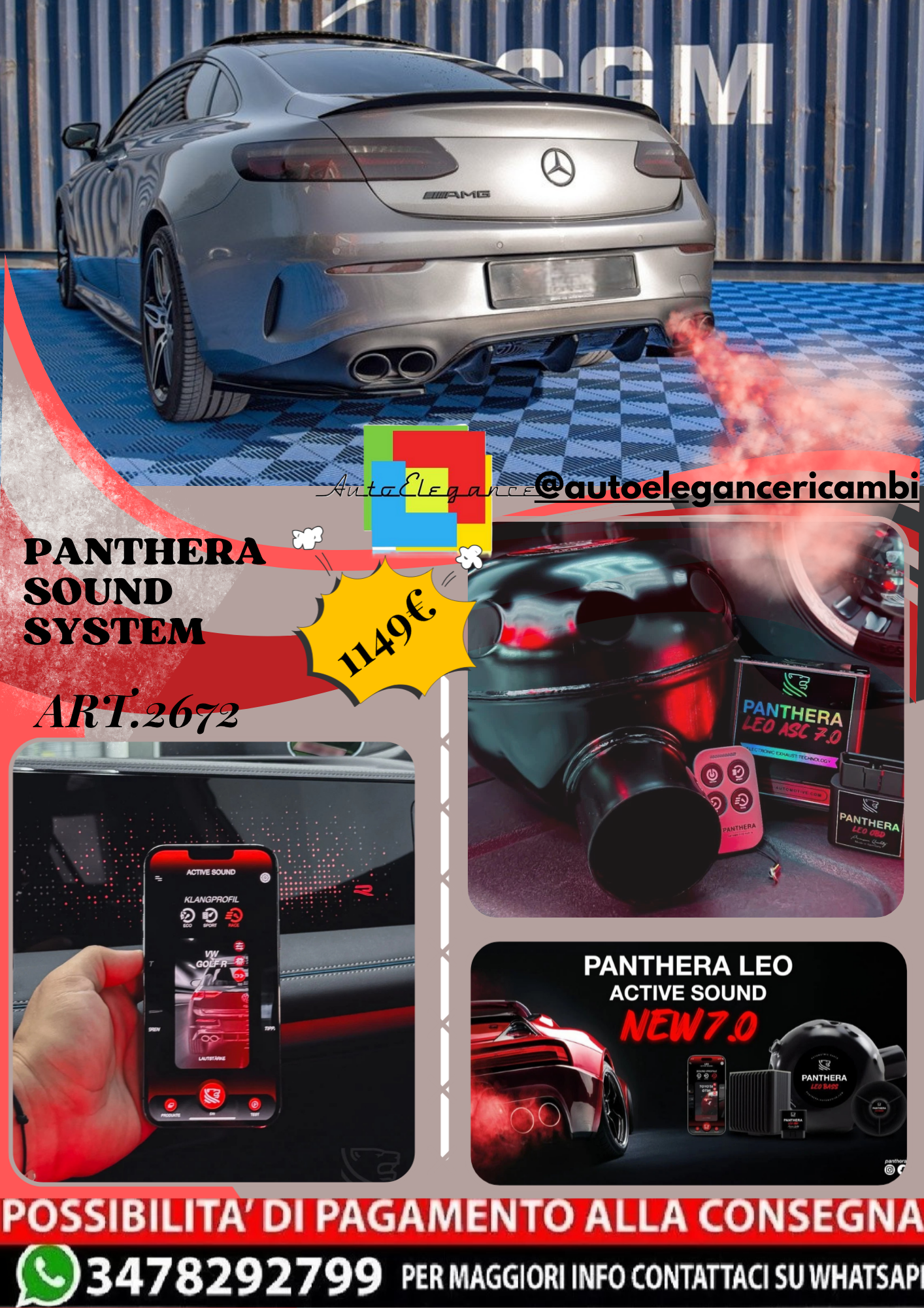 🔥ART.2672 PANTHERA SOUND SYSTEM ADATTO PER MERCEDES-AMG E53 Coupe C238/A238 🔥
