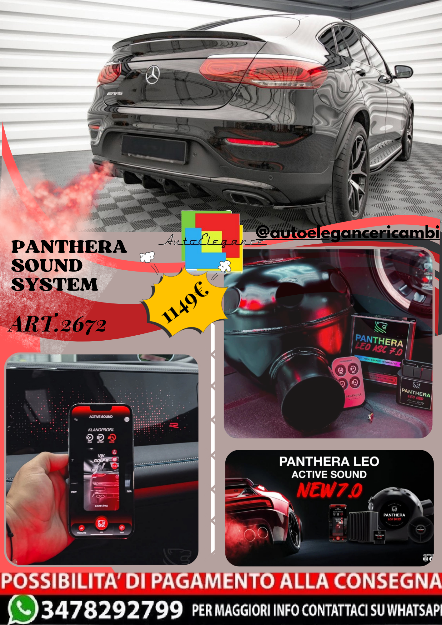 🔥ART.2672 PANTHERA SOUND SYSTEM ADATTO PER MERCEDES-GLC COUPE AMG FACELIFT🔥