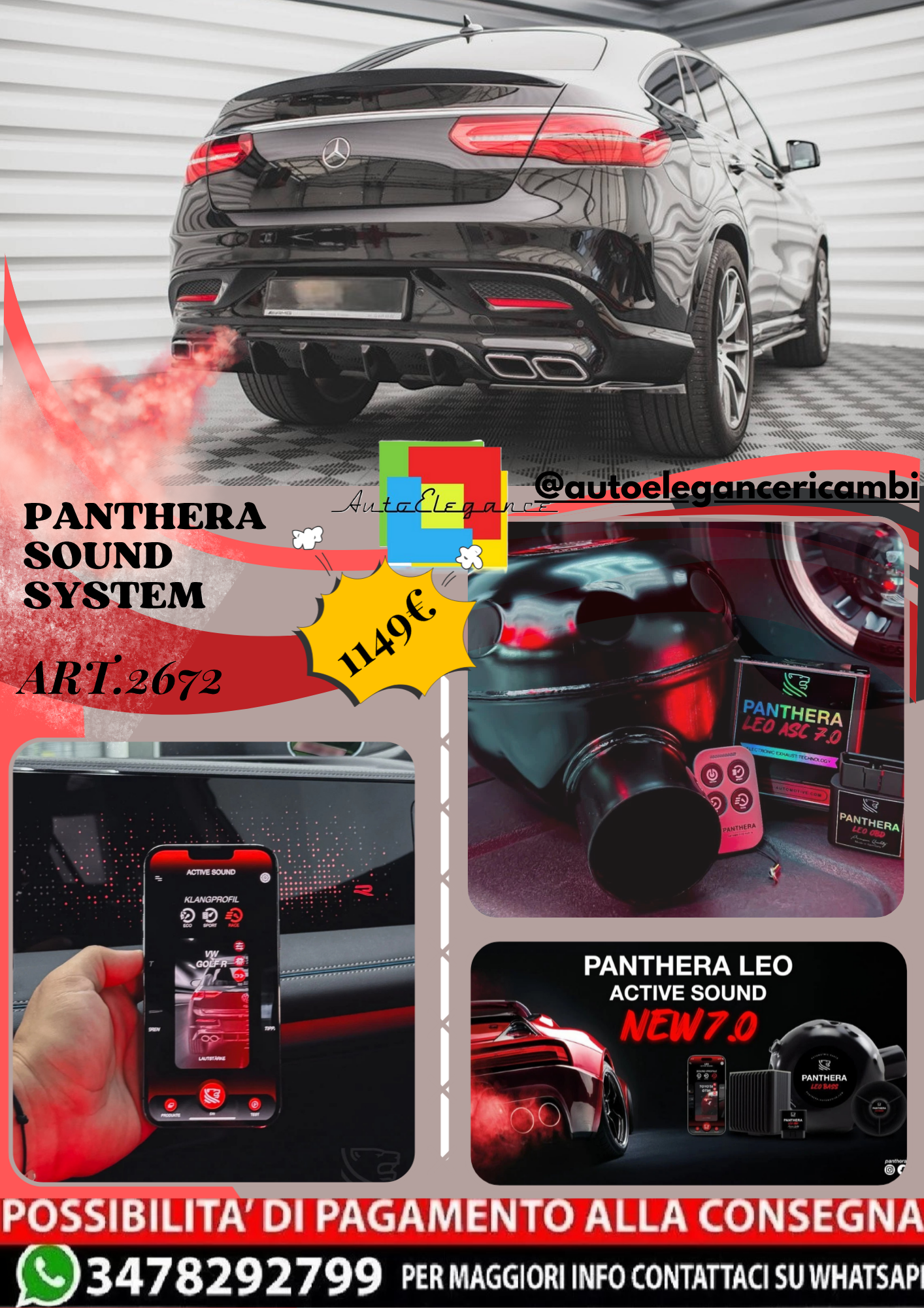 🔥ART.2672 PANTHERA SOUND SYSTEM ADATTO PER MERCEDES-BENZ GLE COUPE 63AMG C292🔥