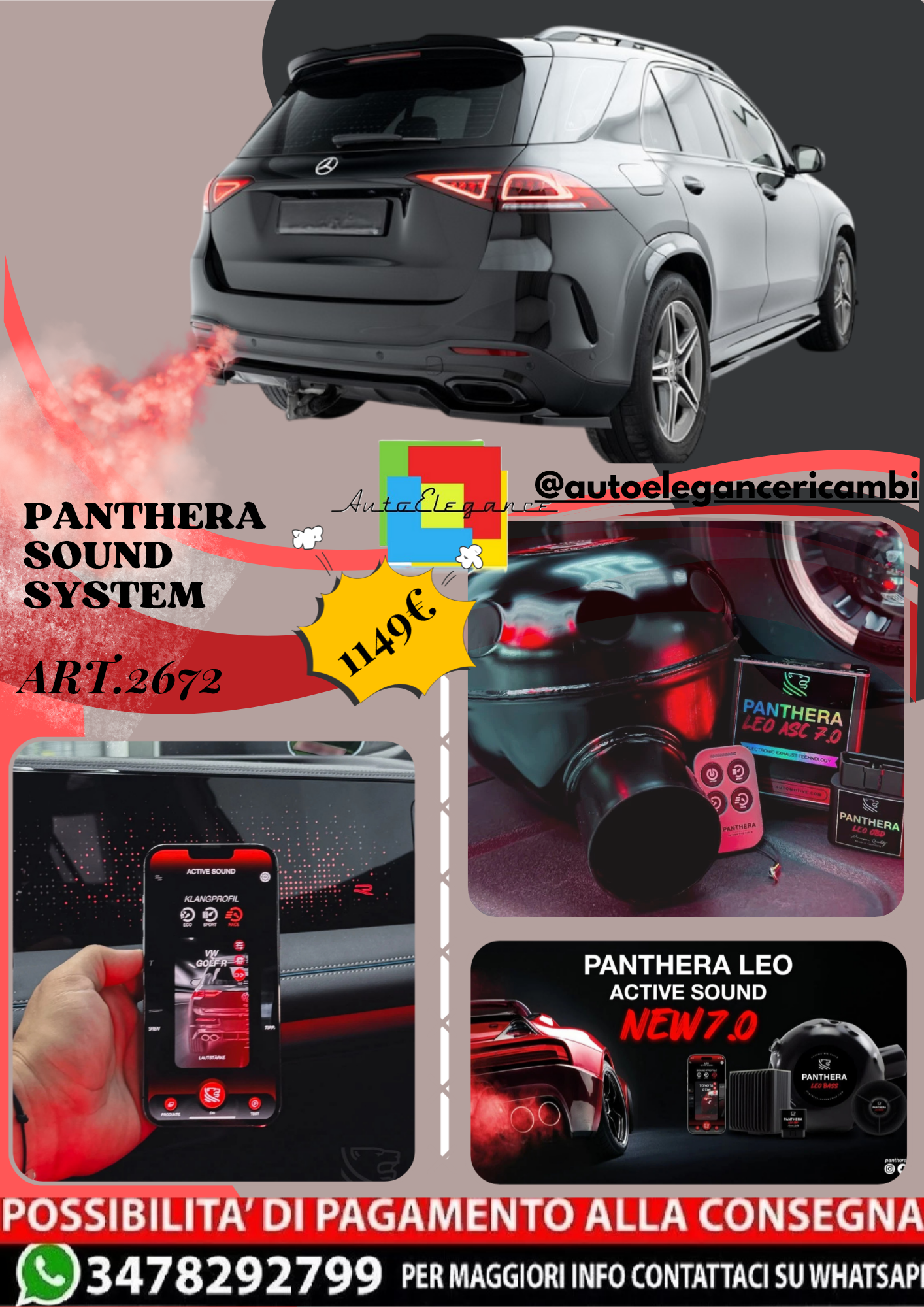 🔥ART.2672 PANTHERA SOUND SYSTEM ADATTO PER MERCEDES-BENZ GLE SUV AMG-LINE🔥